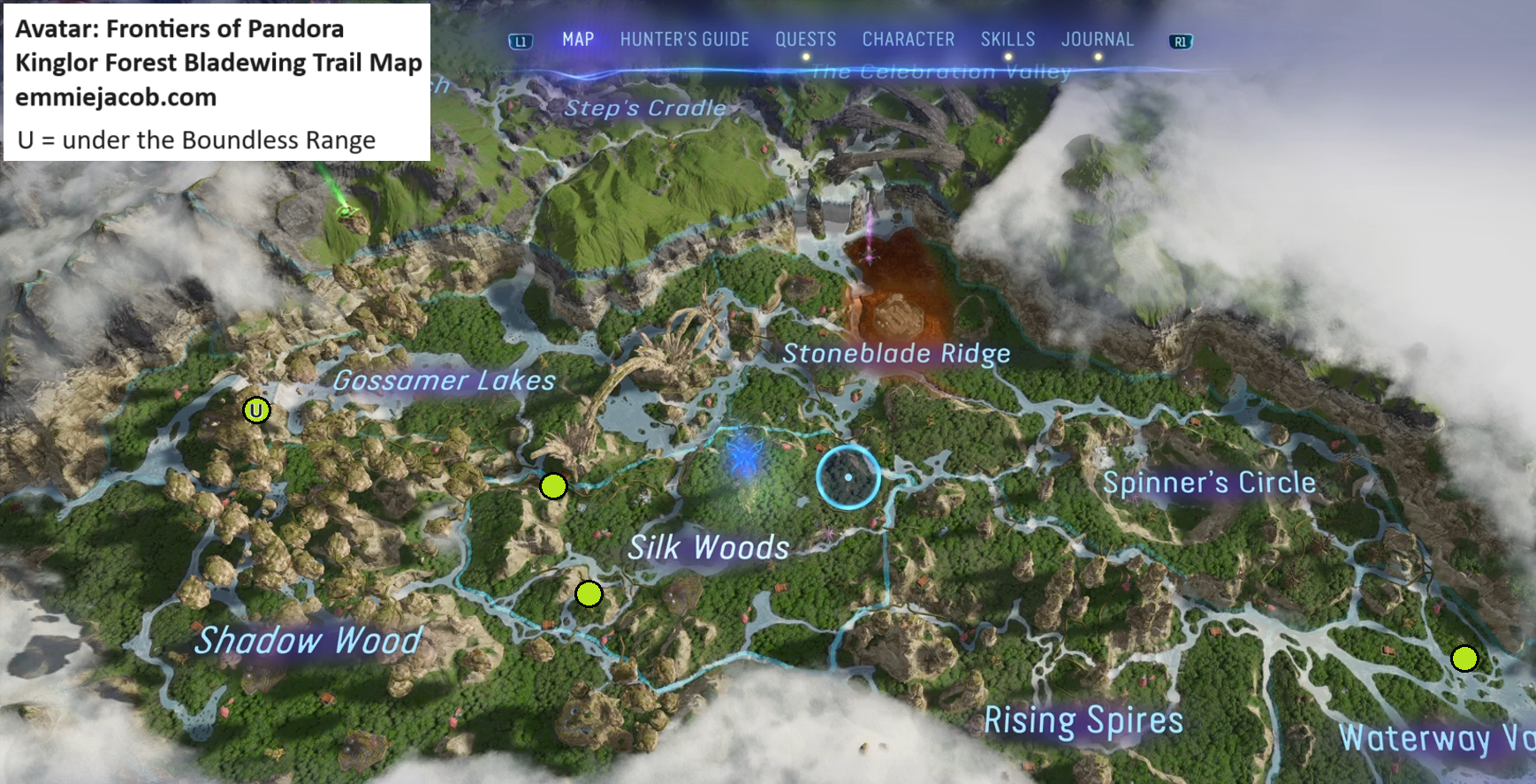 Avatar: Frontiers of Pandora Bladewing Trail Maps - Emmie Jacob Game Guides