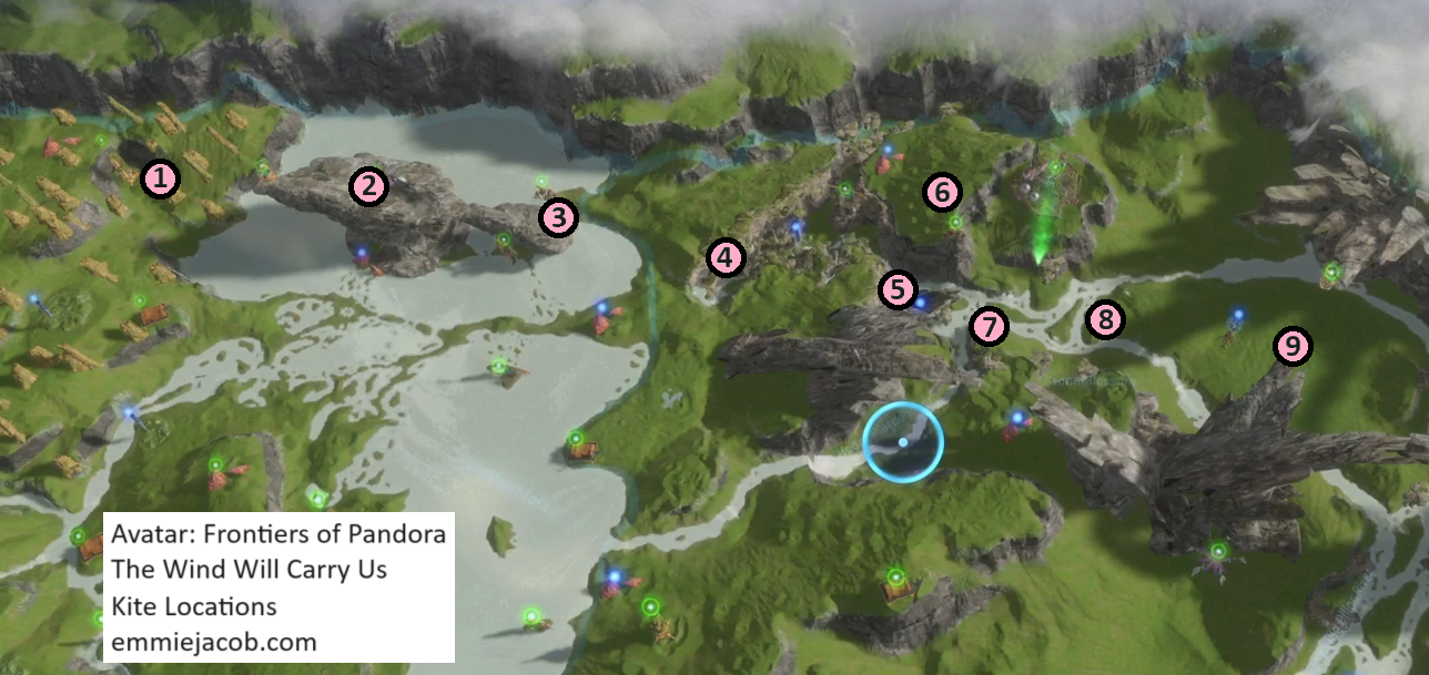 Avatar: Frontiers of Pandora Kite Collectibles Map, Video, and 