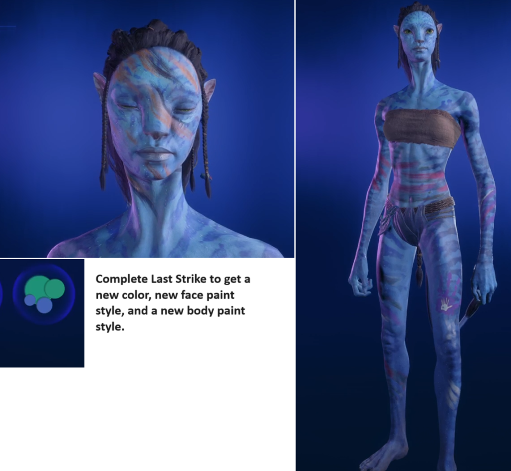 Avatar Frontiers of Pandora Last Strike Face and Body Paints.