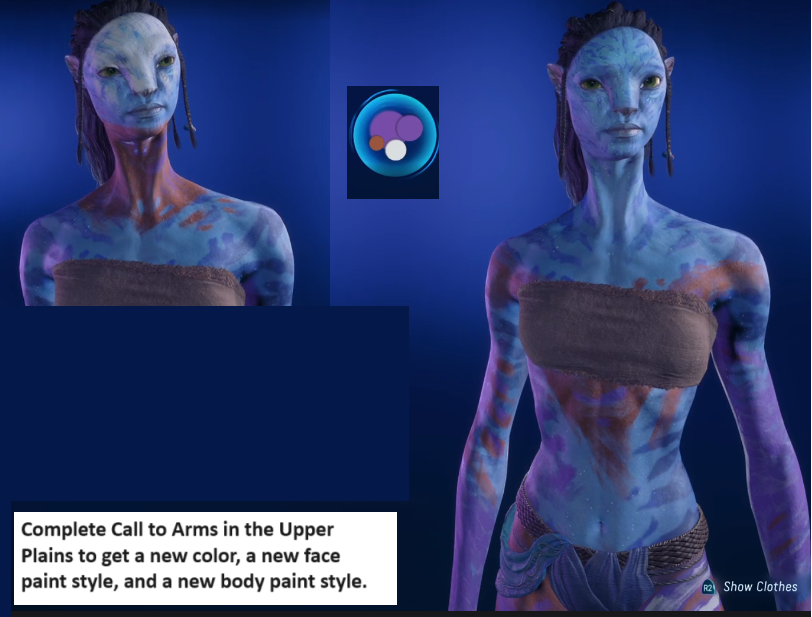 Avatar Frontiers of Pandora Call to Arms Face and Body Paints.