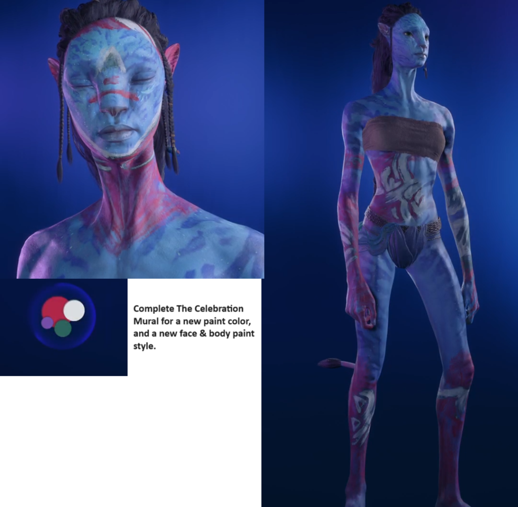 Avatar Frontiers of Pandora Celebration Mural Face and Body Paints.