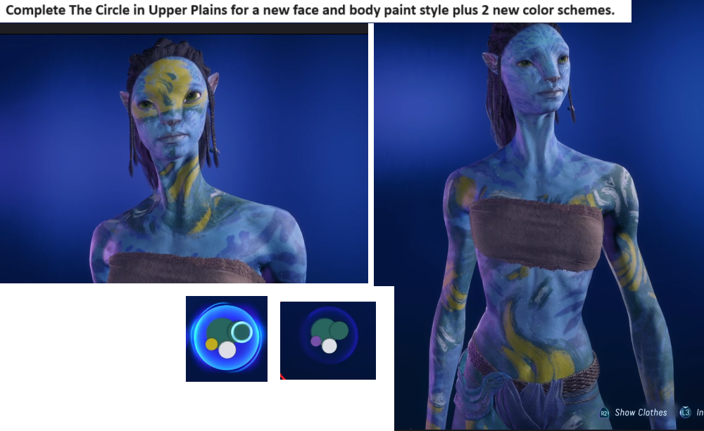 Avatar Frontiers of Pandora The Circle Face and Body Paints.