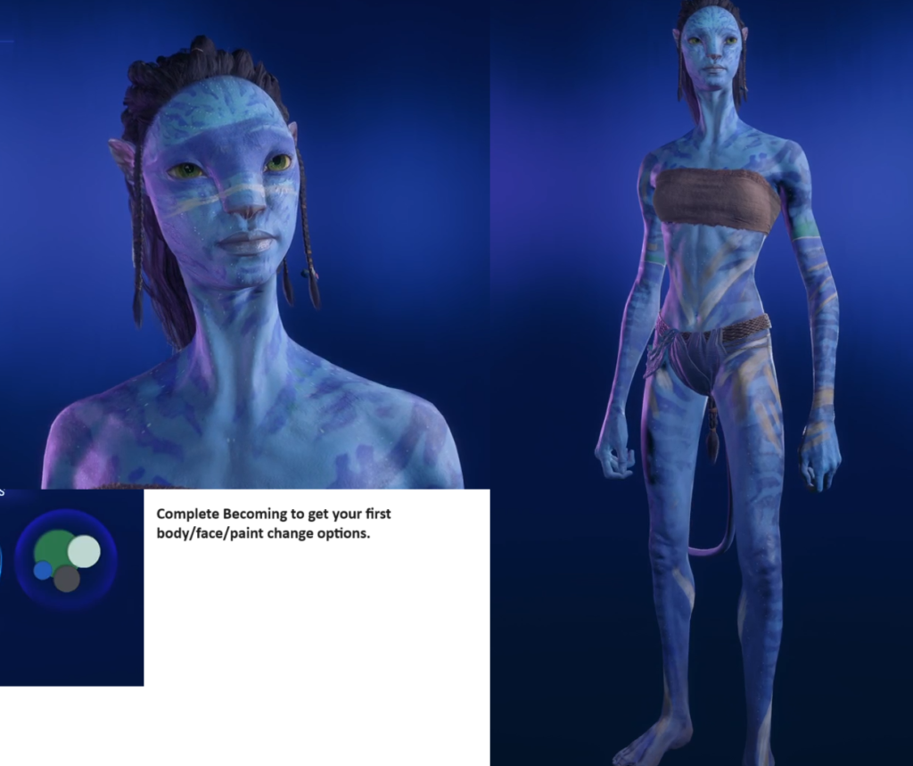 Avatar Frontiers of Pandora Default Face and Body paint.