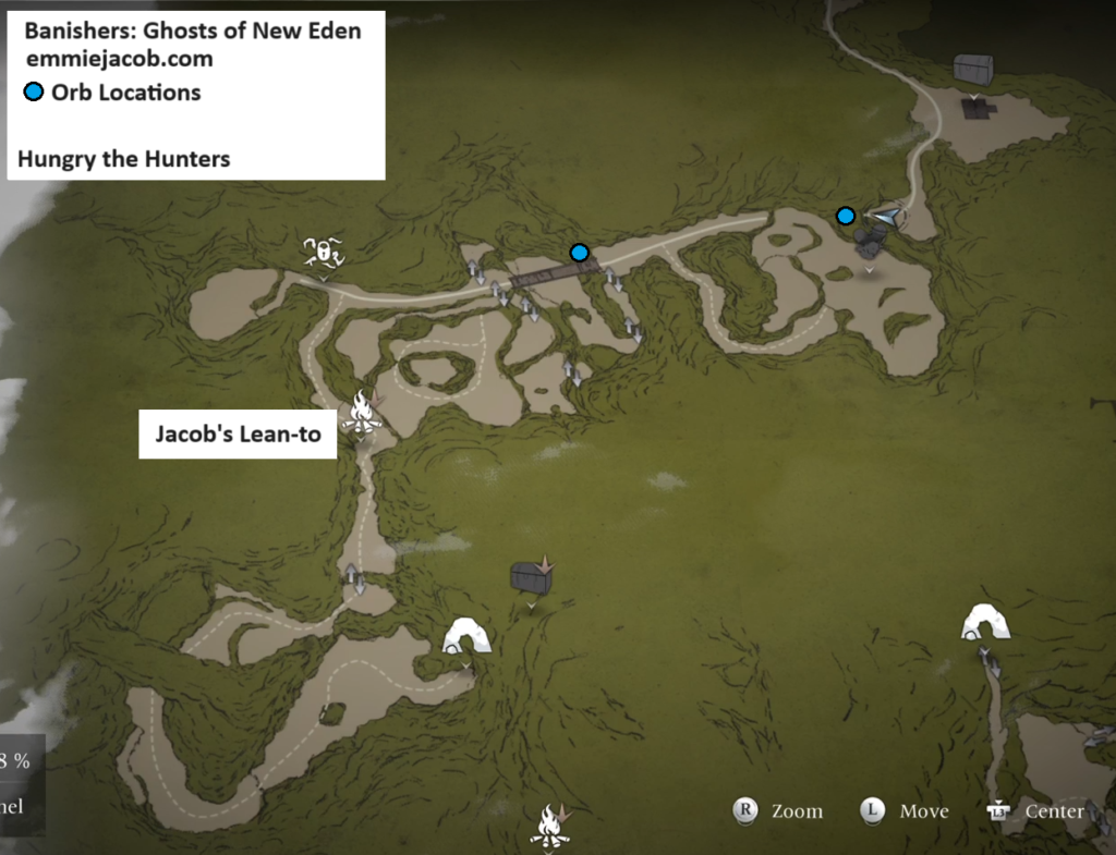 Banishers Ghosts of New Eden Map of Soul Grabbers in the Hungry the Hunters chapter.