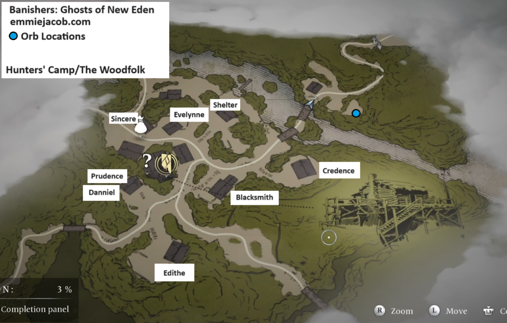 Banishers Ghosts of New Eden Map of Soul Grabbers in The Hunters' Camp