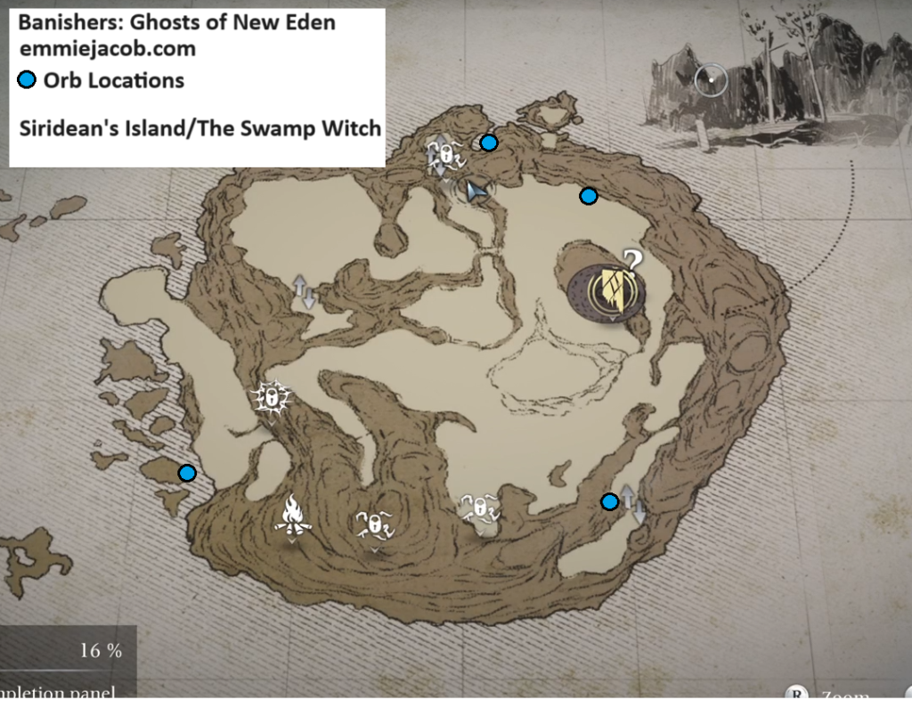 Banishers Ghosts of New Eden Map of Orbs on Siridean's Island