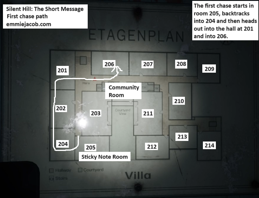 Silent Hill The Short Message Chase #1 Route Map