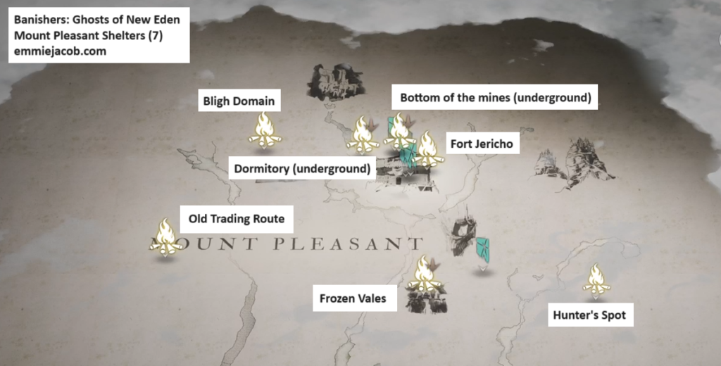 Banishers: Ghosts of New Eden Mount Pleasant Shelters Map