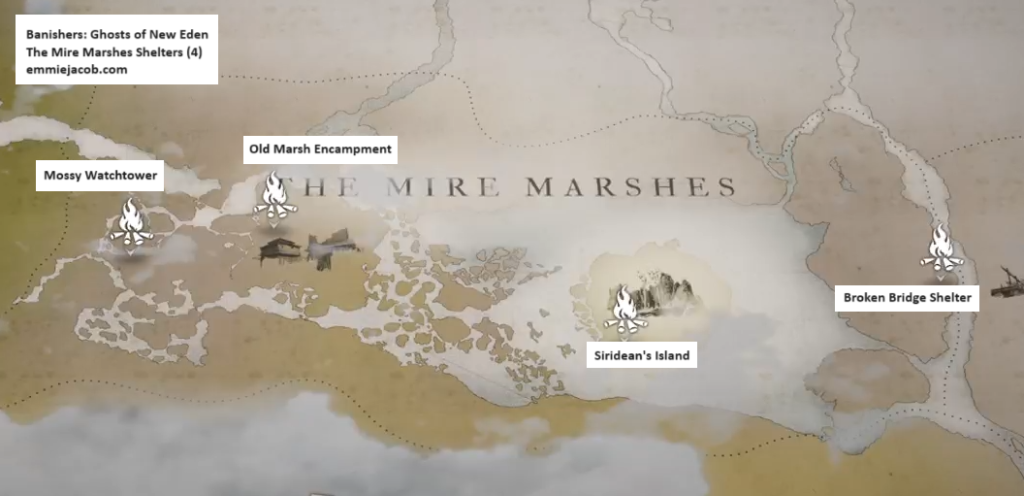 Banishers: Ghosts of New Eden The Mire Marshes Shelters Map