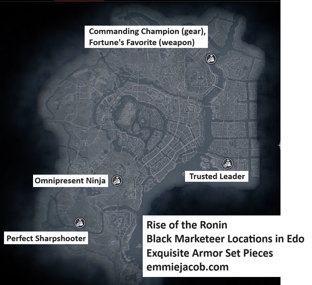 Rise of the Ronin Black Marketeer Locations in Edo