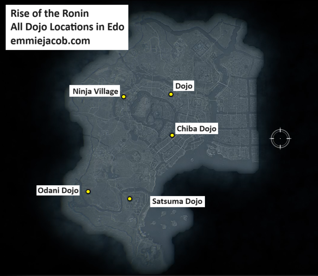 Rise of the Ronin All Dojos in Edo