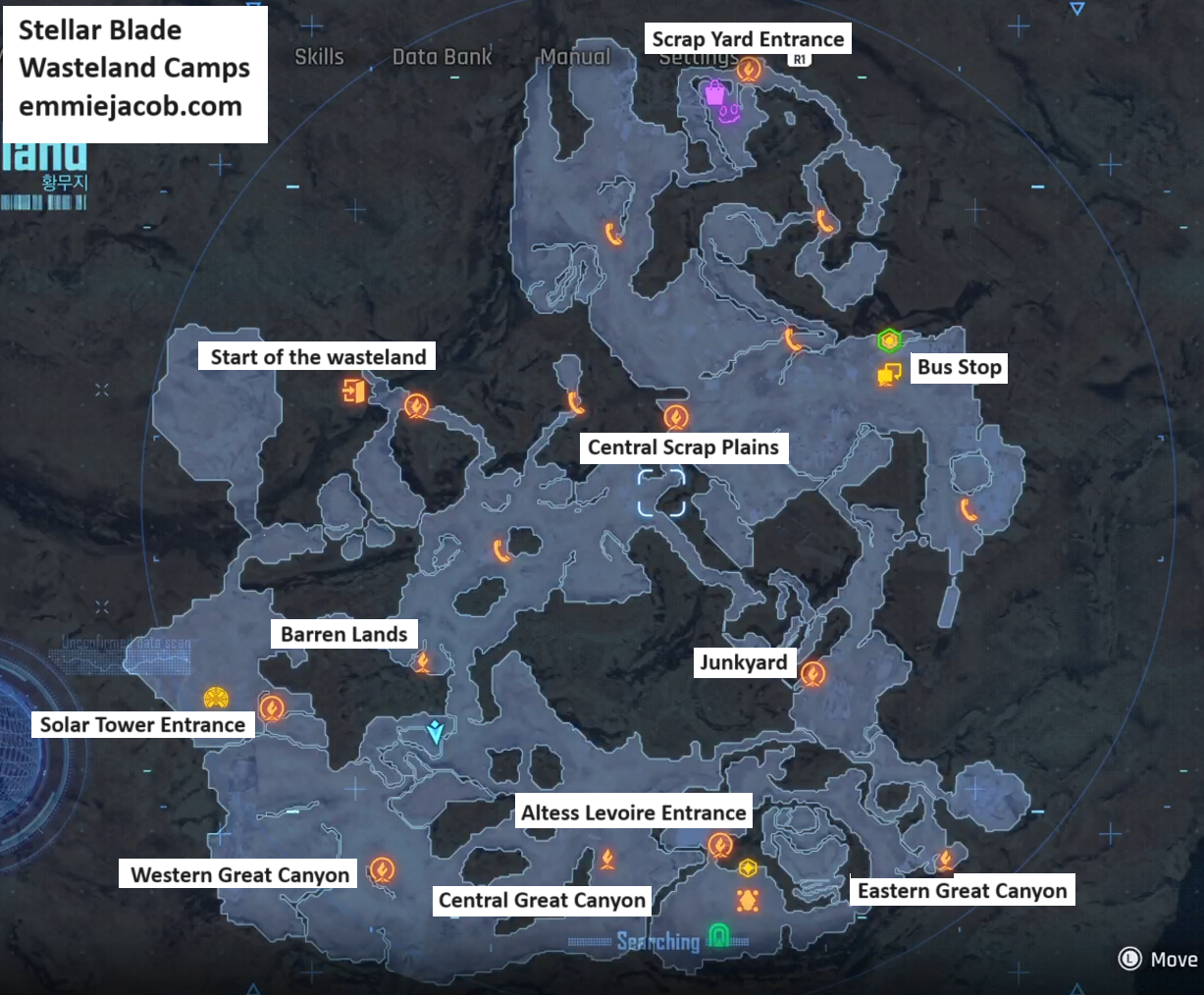 Stellar Blade - Camp Location Maps For Wasteland & Great Desert - Emmie ...