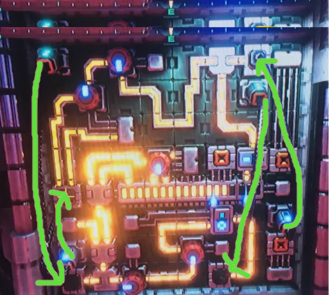 System Shock Junction Box Puzzle 13 to 16 nodes, 4 plugs solution