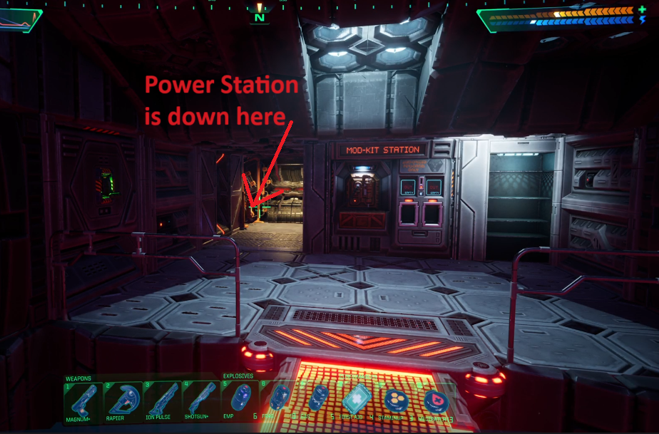 System Shock Power Recharge Station Flight Deck Level.