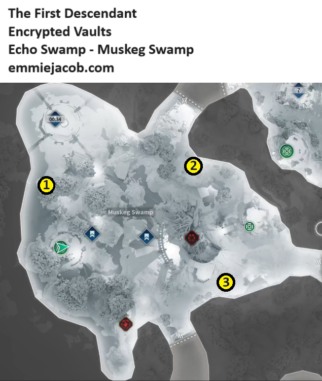 The First Descendant, Encrypted Vaults, Echo Swamp, Muskeg Swamp