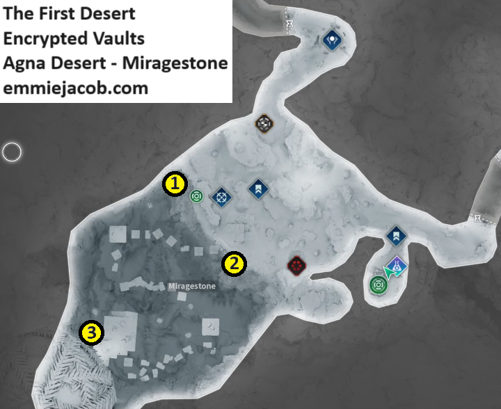 The First Descendant, Encrypted Vaults, Agna Desert, Miragestone